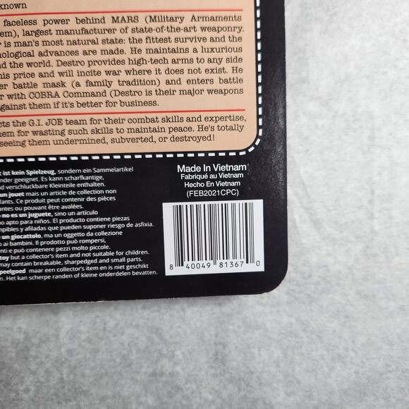 G. I. Joe Super 7 Reaction Figures Destro 3.75" Figure New Sealed Hasbro 2021 - Picture 6 of 8